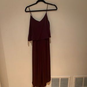 Maroon midi dress